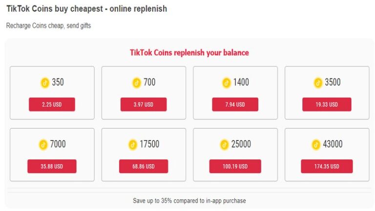 TikTok Coins Recharge – Buy and Recharge Your TikTok Coins