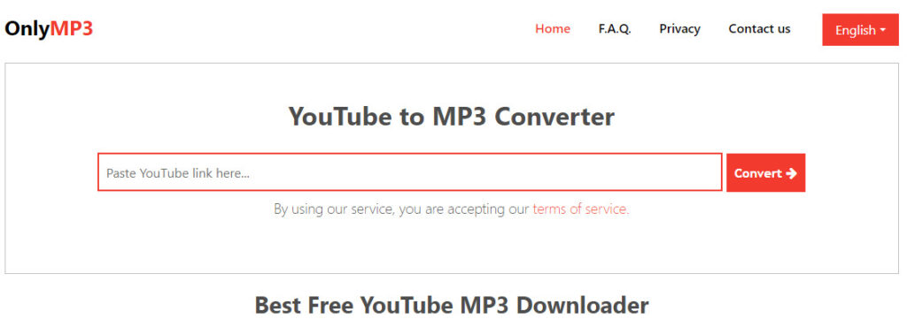 onlyMP3 YouTube to MP3 Converter